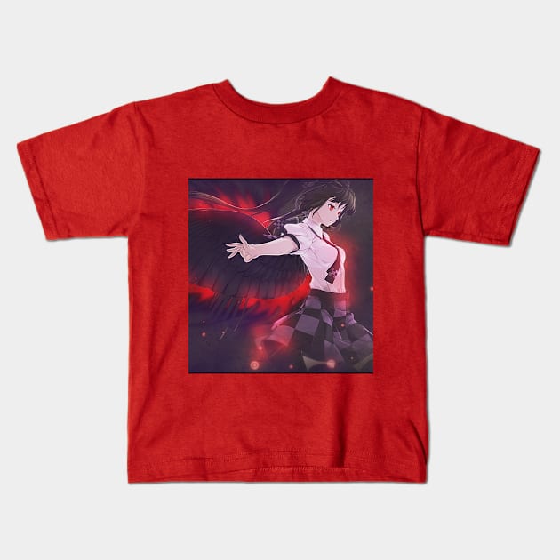 Raven Girl Kids T-Shirt by Karma